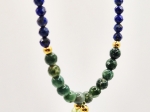 Naszyjnik z zawieszką jagody | lapis lazuli, oliwin, agat, złoty hematyt